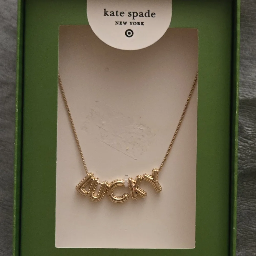 Kate Spade + Target Collab Gold Dainty Necklace LUCKY - Picture 1 of 1